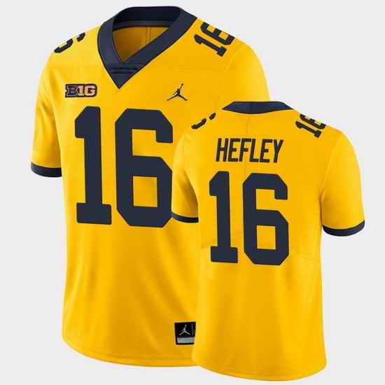 Men Michigan Wolverines Ren Hefley Game Yellow College Football Jersey